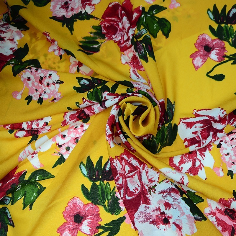Floral Dty Brushed Polyester Knit Spandex Fabric Twintextile 